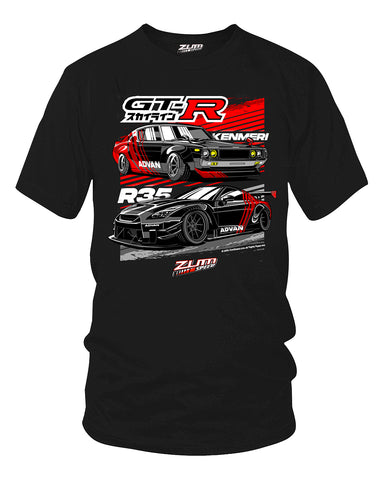 Image of Zum Speed 1970 GTR and R35 GTR Shirt, Skyline 1970 GTR, R35 GTR Shirt, Fast Furious GTR, JDM Shirt, Tuner car Shirt