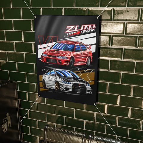 Image of Lancer EVO 6th 10th Banner, wall art - garage banner art 36" X 48"