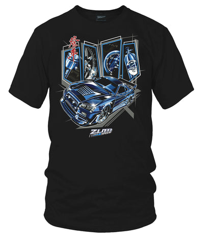 Image of Zum Speed GTR R34 Level Up Shirt, Skyline GTR, R34 GTR Shirt, Fast Furious GTR, JDM Shirt, Tuner car Shirt