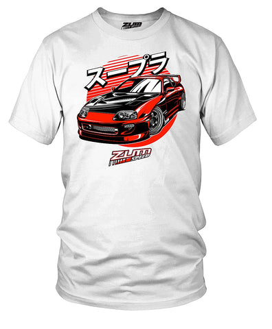 Image of Zum Speed Supra Red Japanese Shirt, JDM sportscars, Supra t-Shirt, JDM Shirt, Tuner car Shirt