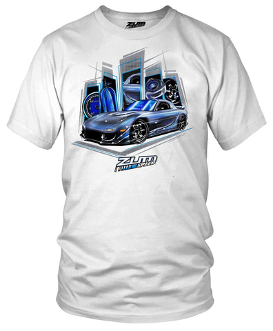 Image of Zum Speed RX-7 Shirt, Rotary car t-Shirt, Import car Shirt, Tuner car Shirt