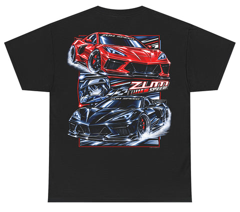 Image of Zum Speed C8 Corvette Racer Mid Engine Shirt, Corvette Shirt, 2020s American Muscle Shirt, Muscle Car Shirt