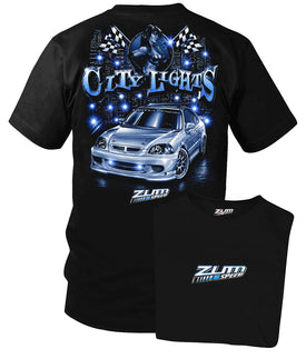 Zum Speed Civic City Lights Shirt,Civic t-Shirt, Import car Shirt, Tuner car Shirt