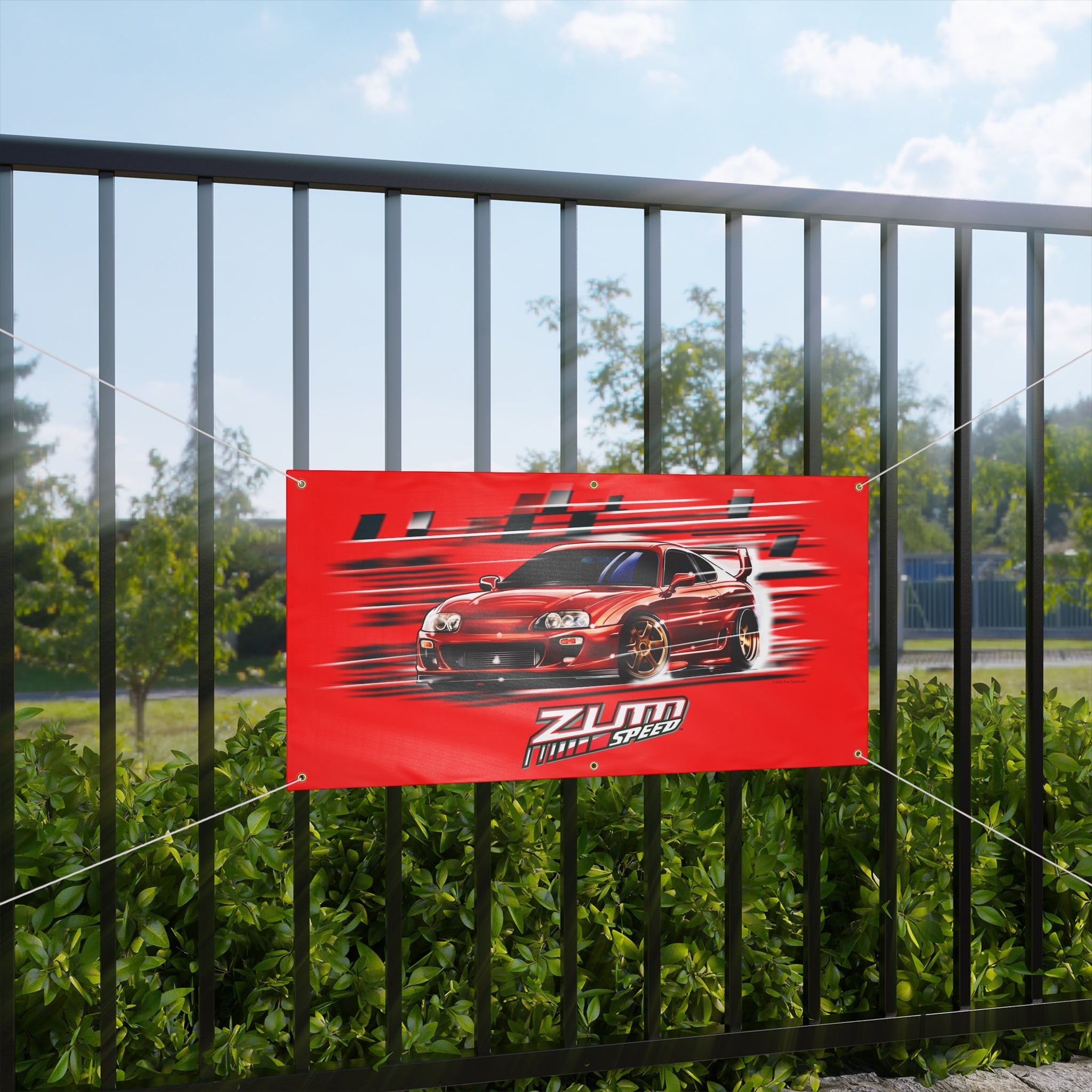 Supra MK4 Banner, wall art - garage banner art 24" X 48"
