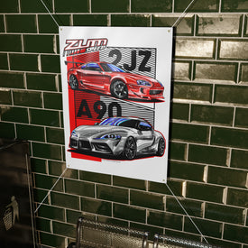 Supra A90 2JZ Banner, wall art - garage banner art 36