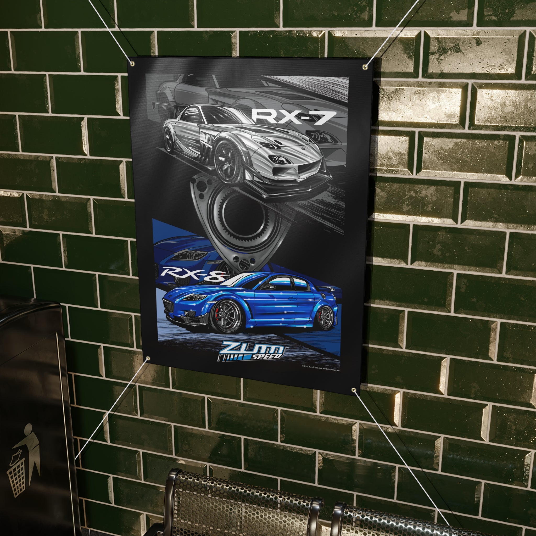 RX7 RX8 Banner, wall art - garage banner art 36" X 48"