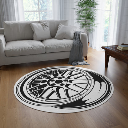 BBS Wheel Garage Rug or Man Cave Rug - Extra Large 5 feet X 5 feet