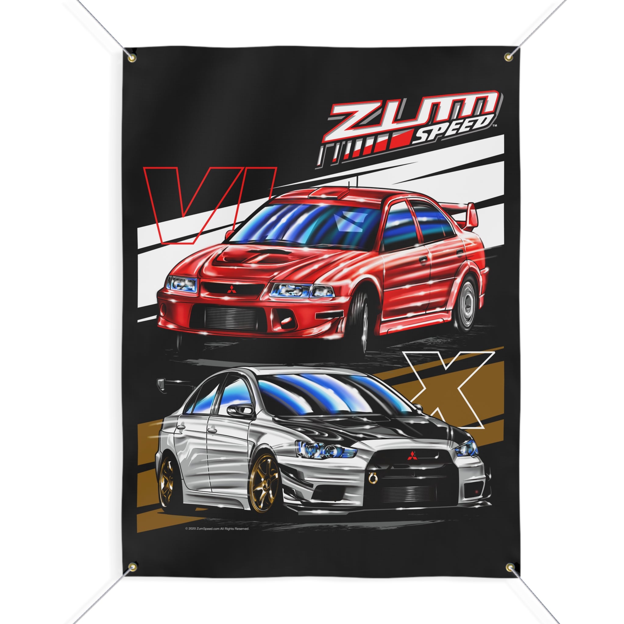 Lancer EVO 6th 10th Banner, wall art - garage banner art 36" X 48"