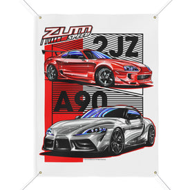 Supra A90 2JZ Banner, wall art - garage banner art 36" X 48"