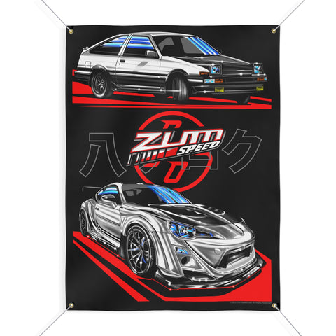 Image of GT86 AE86 Banner, wall art - garage banner art 36" X 48"