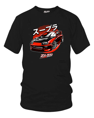 Image of Zum Speed Supra Red Japanese Shirt, JDM sportscars, Supra t-Shirt, JDM Shirt, Tuner car Shirt