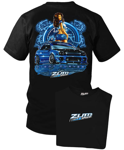 Image of Zum Speed Tight Curves Subaru WRX Shirt, 2000, 2001, 2002 WRX Subie, Bugeye sti Shirt, Fast Furious Subie, JDM Shirt, Tuner car Shirt